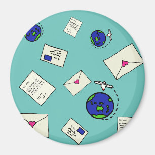 Post rund um die Welt Magnet