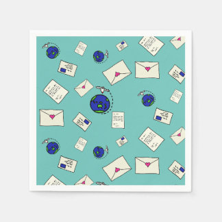 Post rund um die Welt Serviette