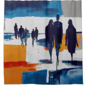 Post-Sturm-Wanderer – Abstrakte Figuren Duschvorhang (Vorderseite)