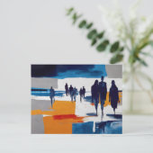 Post-Sturm-Wanderer – Abstrakte Figuren Postkarte (Stehend Vorderseite)