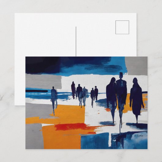 Post-Sturm-Wanderer – Abstrakte Figuren Postkarte (Vorne/Hinten)