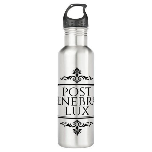 Post Tenebras Lux Edelstahlflasche (Vorderseite)