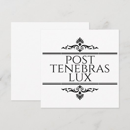 Post Tenebras Lux Einladung (Vorne/Hinten)