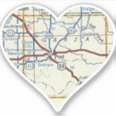 Post Texas Vintag Map Aufkleber (Vorderseite)