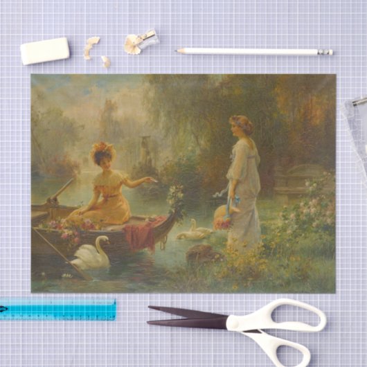 Post von Hans Zatzka über den Teich Seidenpapier (Handwerk)