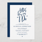 Post Wedding Brunch, Rustic Navy Blue Einladung (Vorne/Hinten)