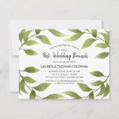 Post Wedding Brunch Wassercolor Willow Wreath Einladung (Vorderseite)