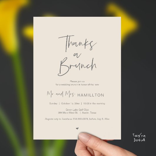 Post wedding Celebration, Thanks a Brunch Einladung