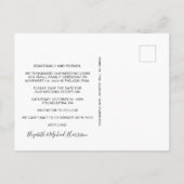 Post Wedding Reception Dusty Blue Save the Date Ankündigungspostkarte (Rückseite)