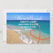 Post Wedding Reception Party Sonnenstrand Szene Einladung (Vorderseite)