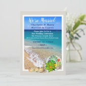 Post Wedding Reception Party Sonniges Beach Scene  Einladung (Stehend Vorderseite)