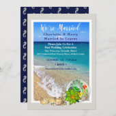 Post Wedding Reception Party Sonniges Beach Scene Einladung (Vorne/Hinten)