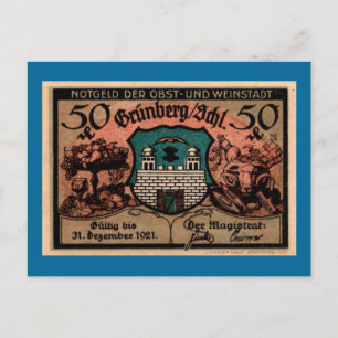 Post WW1 Deutsche fünfzig Pfennig-Postkarte Postkarte
