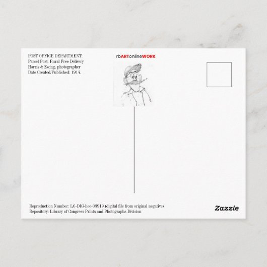 Postabteilung Paketpost Postkarte (Rückseite)