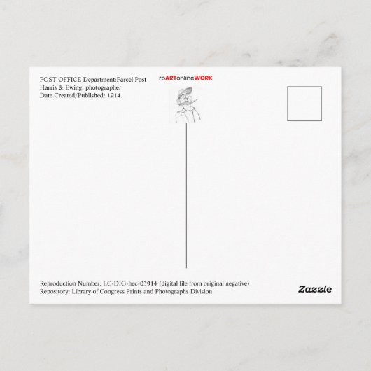 Postabteilung: Paketpost Postkarte (Rückseite)