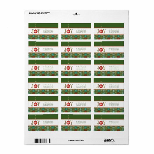 Postadressen für Weihnachtskarten Adressaufkleber (Vorne)