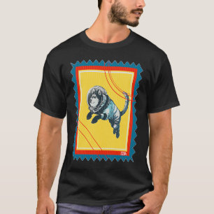 Postage Briefmarke Space Siberian Husky Hund Astro T-Shirt