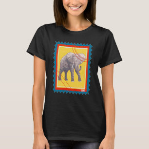 Postage Briefmarke Wilder Tier Realistischer Elefa T-Shirt