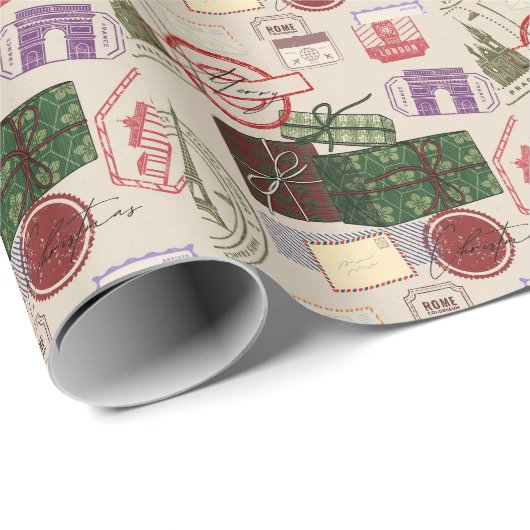 Postage christmas geschenkpapier (Rolleneckpunkt)