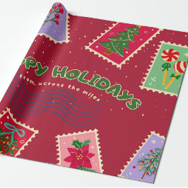 Postage christmas geschenkpapier