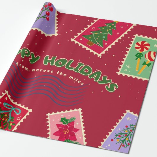 Postage christmas geschenkpapier