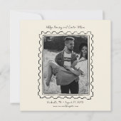 Postage Stamp Hand Drawn Save The Date Card (Rückseite)