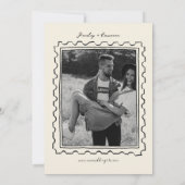 Postage Stamp Hand Drawn Save The Date Card (Rückseite)
