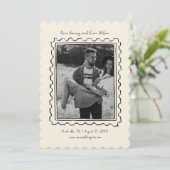 Postage Stamp Hand Drawn Save The Date Card (Stehend Vorderseite)