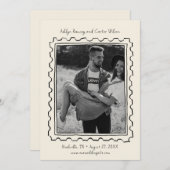 Postage Stamp Hand Drawn Save The Date Card (Vorne/Hinten)