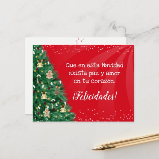 Postal Árbol de Navidad - Personalizable Postkarte (Vorderseite/Rückseite Beispiel)