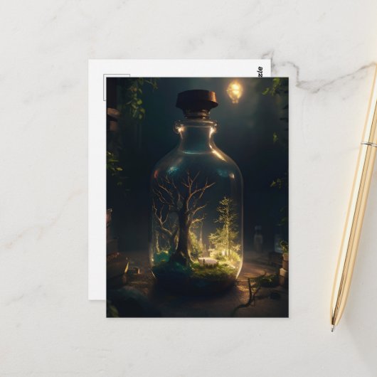 Postal Bosque enbotellado Postkarte (Vorderseite/Rückseite Beispiel)
