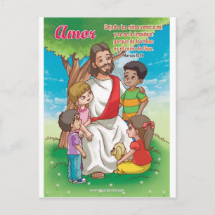 Postal Cristiana - Jesús y los niños Postkarte