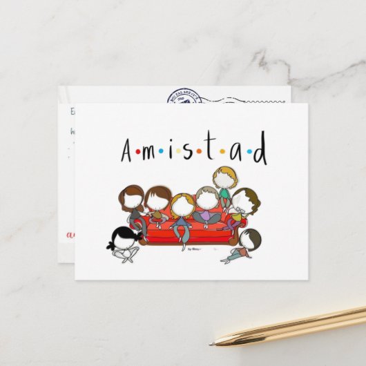 Postal de amistad para san valentin postkarte (Vorderseite/Rückseite Beispiel)