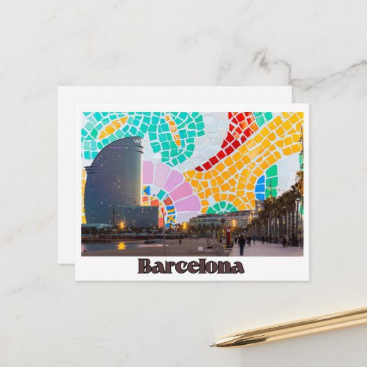 Postal de Barcelona Hotel Vela y Gaudi Postkarte (Vorderseite/Rückseite Beispiel)