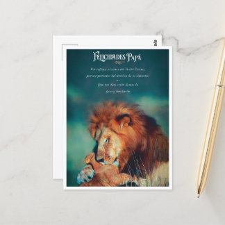Postal de Felicitaciones con Diseño de León Postkarte