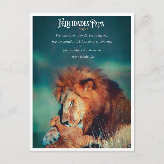 Postal de Felicitaciones con Diseño de León Postkarte (Vorderseite)