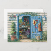 Postal de macetas d y flores postkarte (Vorne/Hinten)