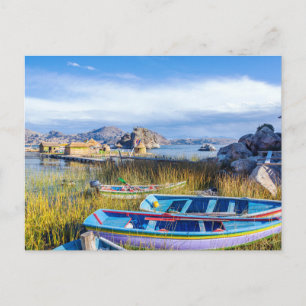 Postal, Islas Flotantes, Lago Titicaca Postkarte