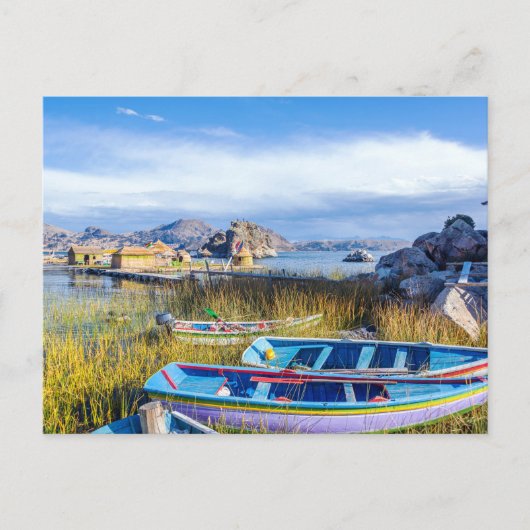 Postal, Islas Flotantes, Lago Titicaca Postkarte (Vorderseite)