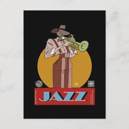 Postal - Jazz Dibujante Postkarte (Vorderseite)