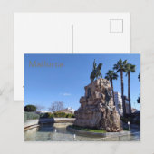 postal Plaza de España de Palma de Mallorca Postkarte (Vorne/Hinten)