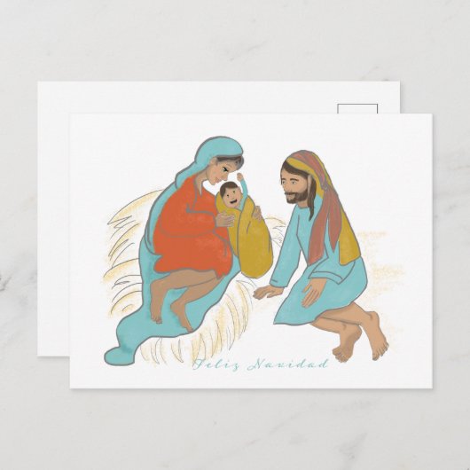 Postal sencilla del Naciemiento en Belén Postkarte (Vorne/Hinten)