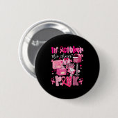 Postal Worker Breast Cancer Awareness October We W Button (Vorne & Hinten)