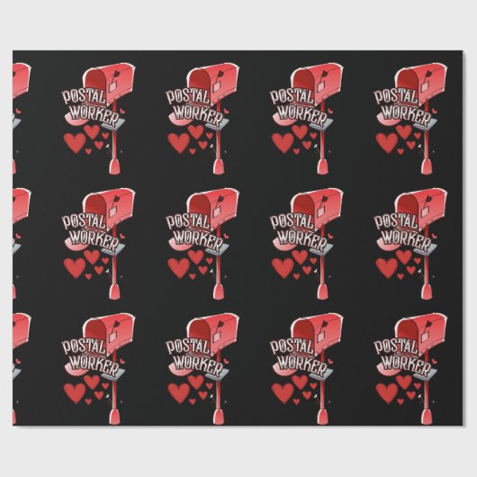 Postal worker heart - love postal worker mail geschenkpapier (Flach)