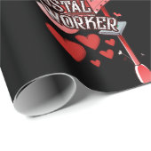 Postal worker heart - love postal worker mail geschenkpapier (Rolleneckpunkt)