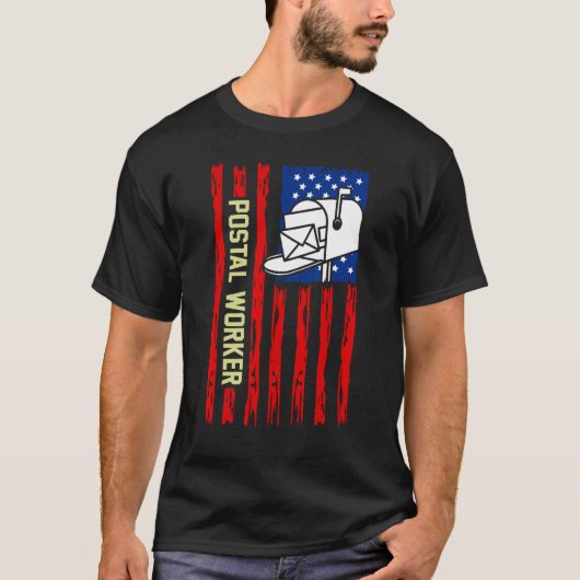 Postal Worker Patriotic US Post Mail Carrier T-Shirt (Vorderseite)