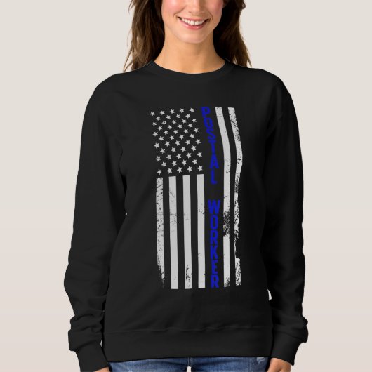 Postal Worker US Flag Postman Mail Carrier Mailman Sweatshirt (Vorderseite)