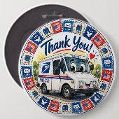 Postal Workers Appreciation  Button (Vorne & Hinten)