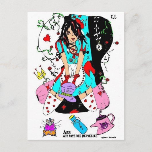 Postale alice aux pays des merveilles postkarte (Vorderseite)