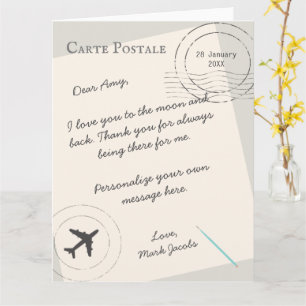 Postale custom message personal love note karte